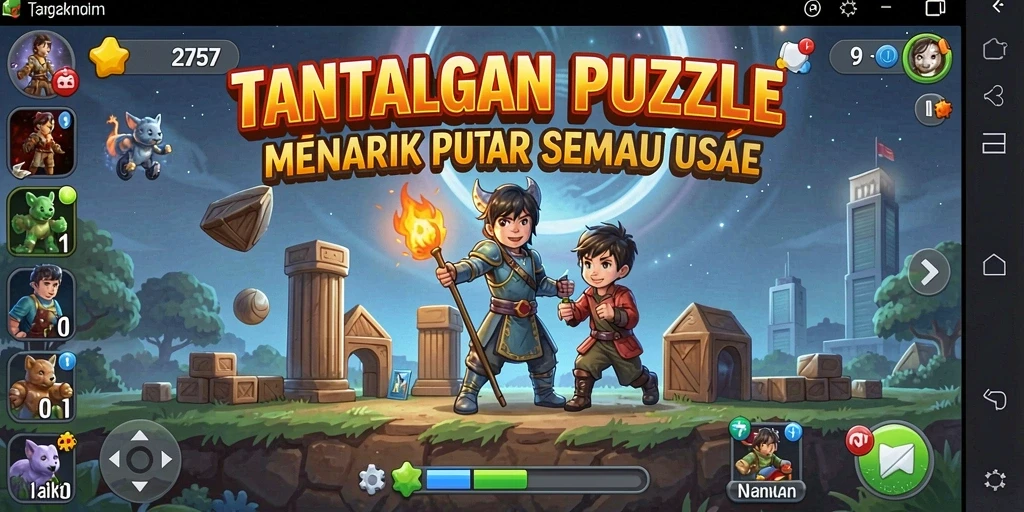 Screenshot gameplay 2757 menampilkan puzzle yang penuh warna dan menarik.