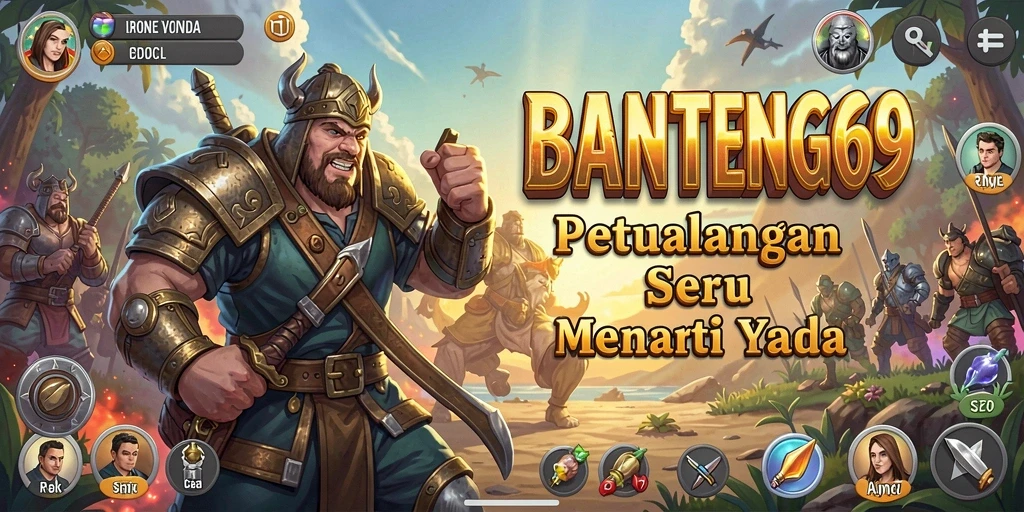 Tangkapan layar utama BANTENG69 menampilkan aksi seru dalam petualangan.