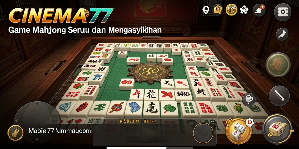 Screenshot utama CINEMA77 menampilkan gameplay Mahjong yang menarik.