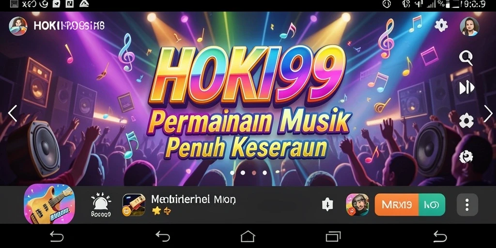 Screenshot gameplay HOKI99 dengan tampilan musik yang menarik.