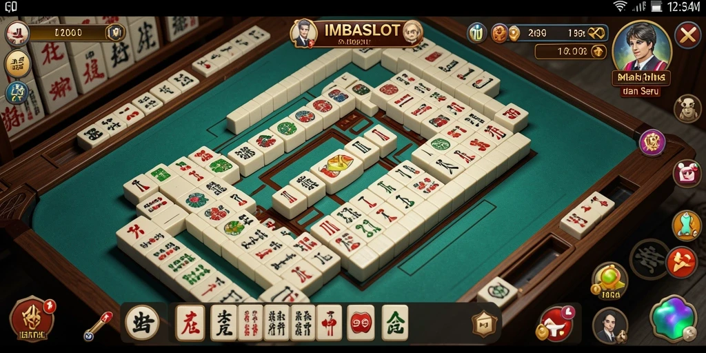 Tampilan gameplay menarik dengan tile Mahjong yang menantang.