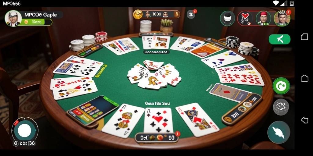 Tampilan gameplay MPO666 saat bermain Gaple dengan teman-teman.