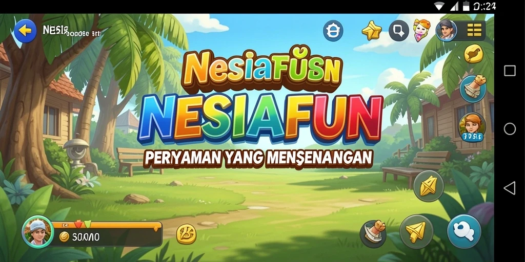 Tampilan gameplay NESIAFUN yang menyenangkan dan penuh warna.