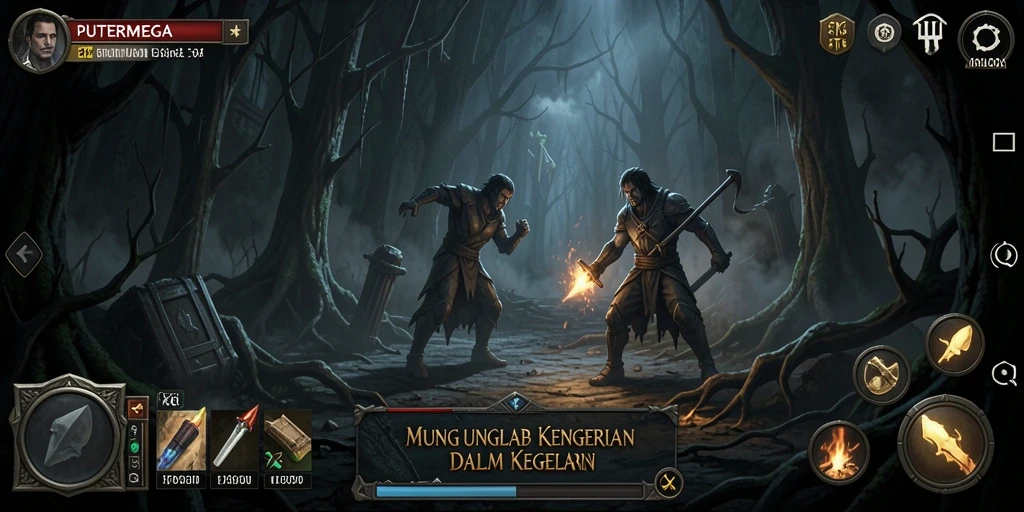 Tampilan gameplay menegangkan dari PUTERMEGA dengan suasana Horror yang mencekam.