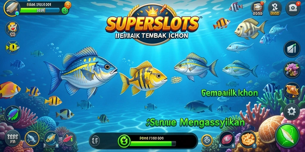 Tampilan gameplay menarik dari SUPERSLOTS dalam aksi Tembak Ikan.